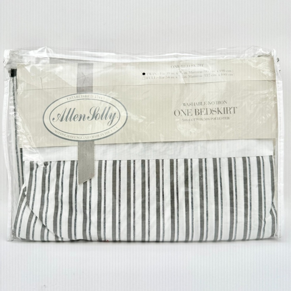 Allen Solly Home Collection Twin Dust Ruffle Bedskirt - Sheffield Neutral Stripe